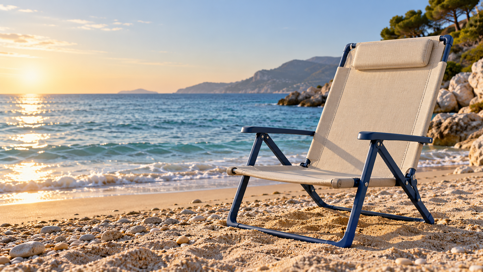 beach chairs arranged in a luxury outdoor studio